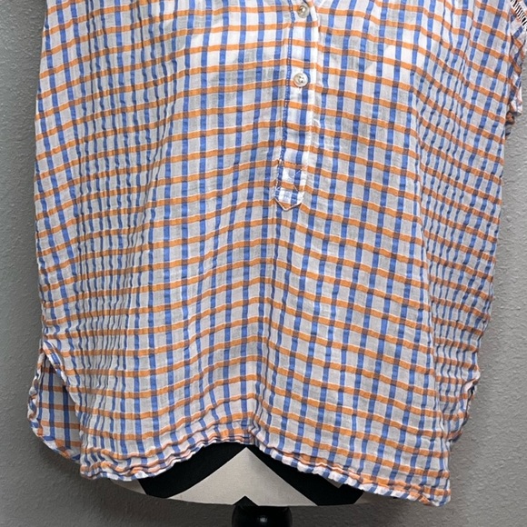 Pilcro and The Letterpress The Serena Surf Plaid Button Down Front Top - Picture 6 of 14